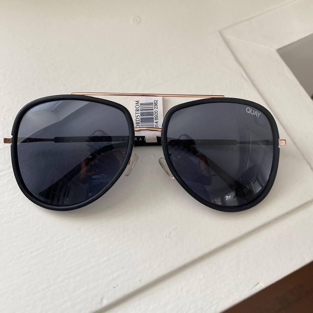 Quay Australia Needing Frame 65mm Aviator Sunglasses black/smoke